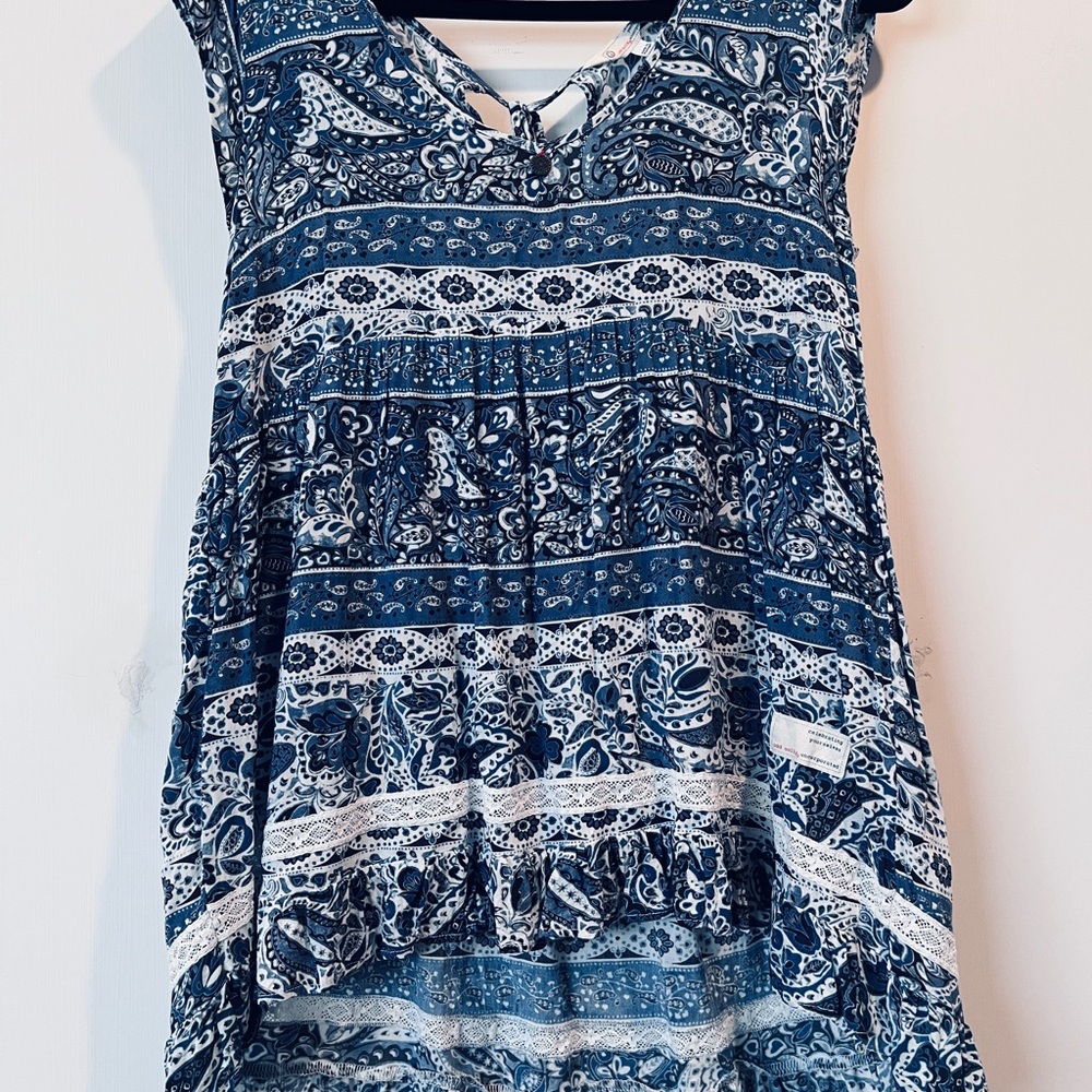 Odd Molly Navy and White Paisley Woman’s Blouse